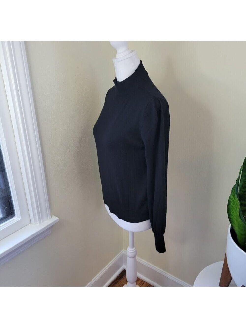 Topshop Black Knit Turtleneck Sweater Long Sleeve Pullover Women's Size 4 - Picture 3 of 13